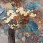 Spring Spruce Hand Embellished Canvas Print With Gold Leaf - Image 4