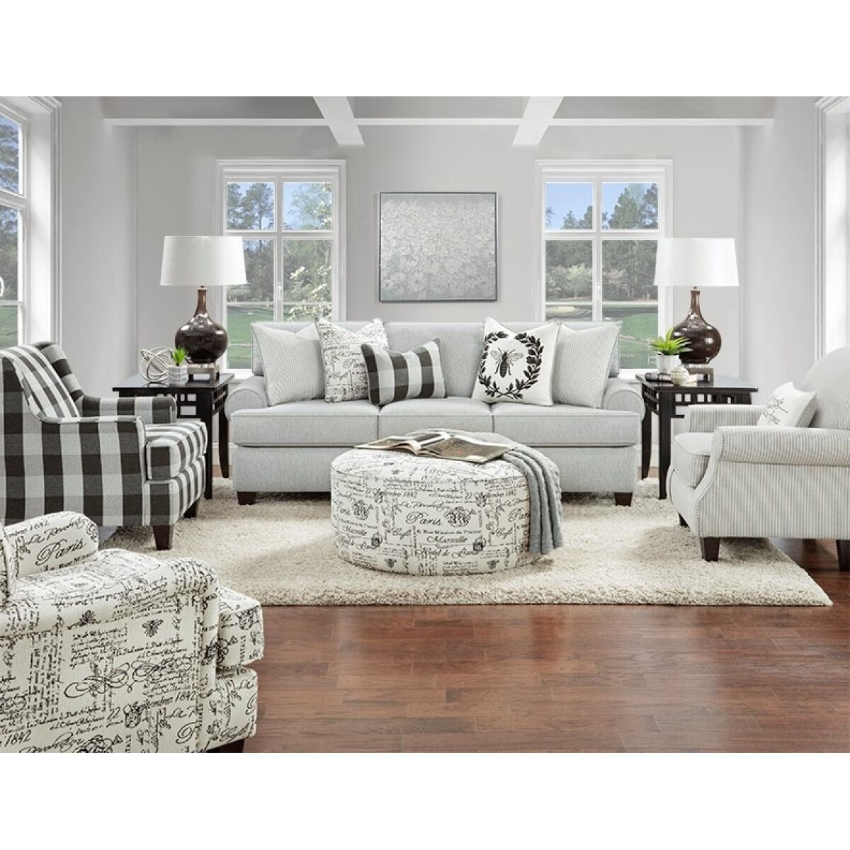 66de943972d662569262b73bfe6c773f Francaise Ebony Accent Ottoman - Image 1