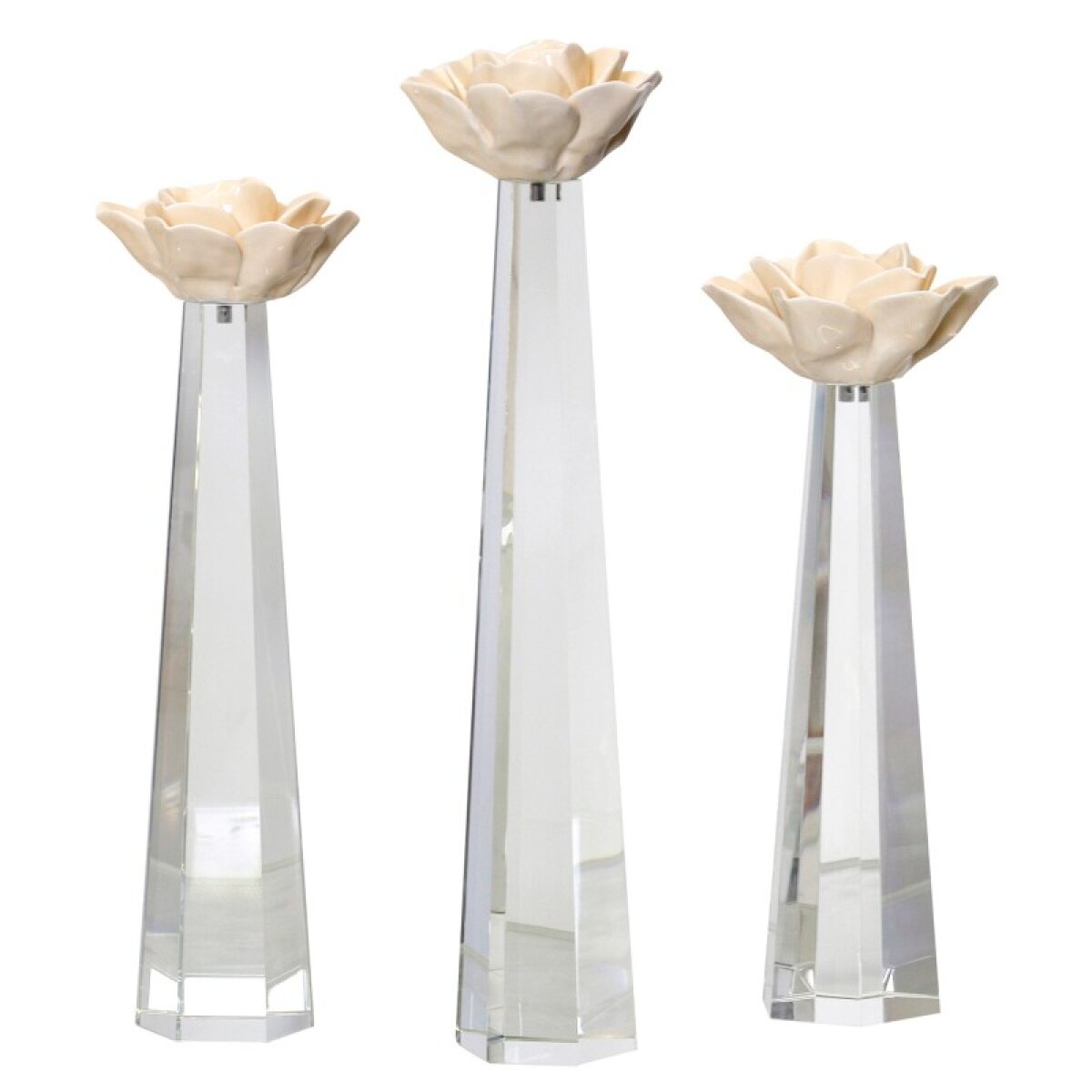 66f1c19bd8f7abd29a5846b5e158eabf Austin Allen James Set Of 3 Ceramic & Crystal Candle Holders - Image 1