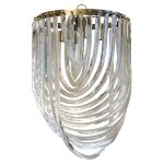 Ribbon Chandelier- Medium | Clear Crystal With Brass Finished Metal Base