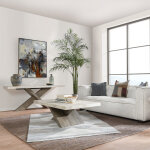 Durant Solid Wood Rectangle Console Table - Distressed Gray-weathered Chalk - Image 8