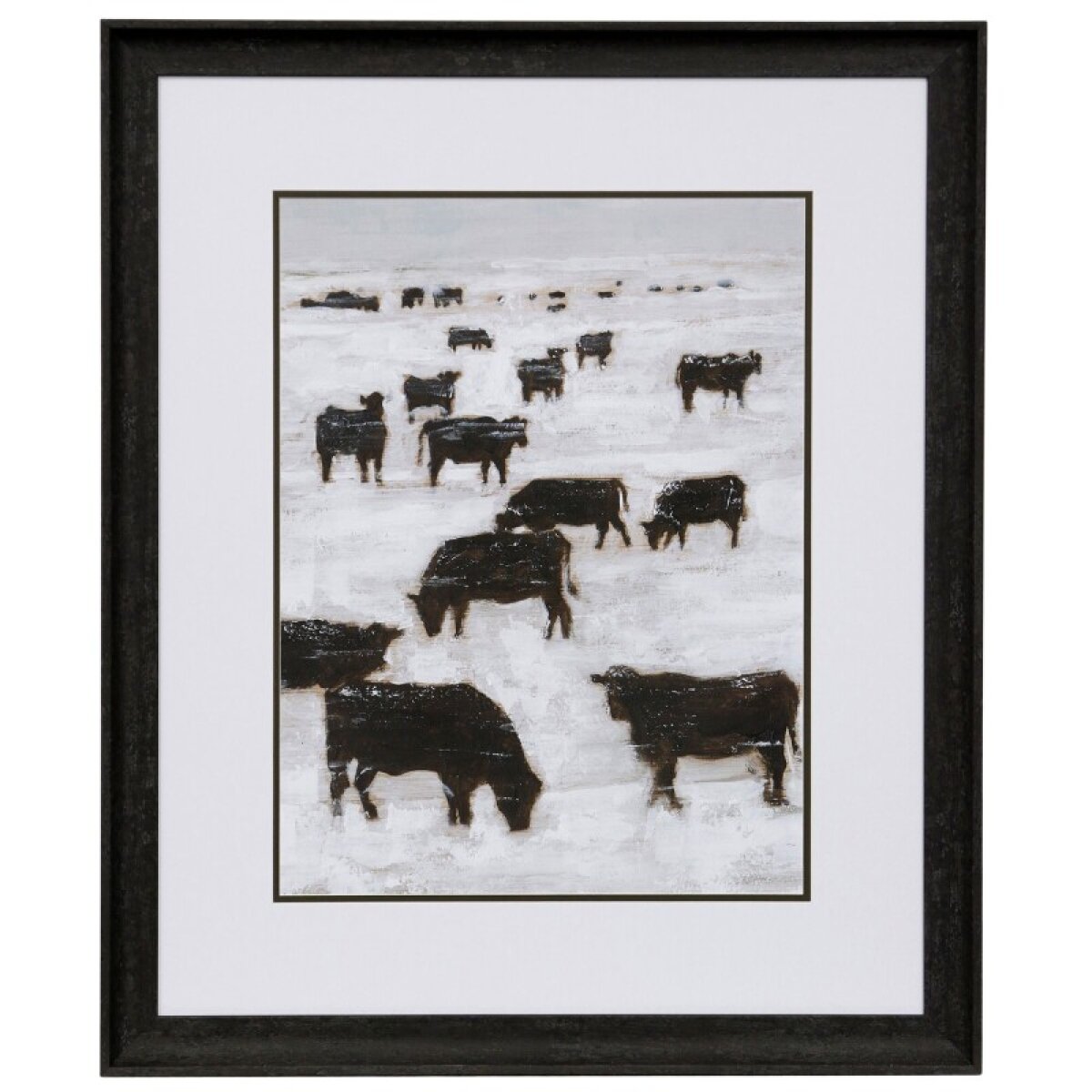 6806b9304cd2e20980f6321fcd08c91f Winter Grazing I Framed Print Under Glass - Image 1