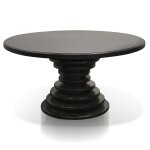 Locke Dining Table- Black | Matte Black Finish On Mango Wood