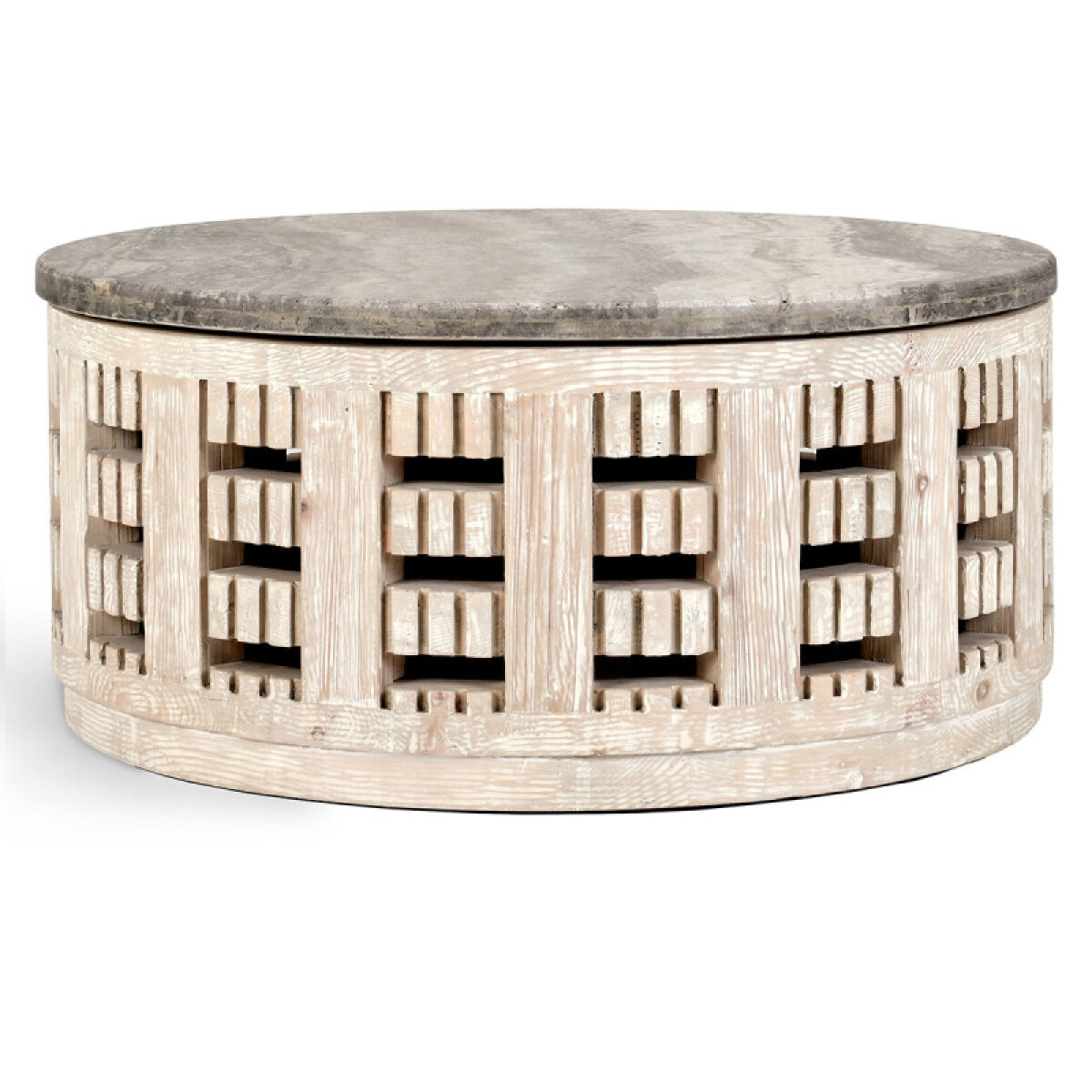 68bfee9d44381d2405bcbb6598551627 Becky Solid Wood Round Coffee Table - Vintage Cream - Image 1