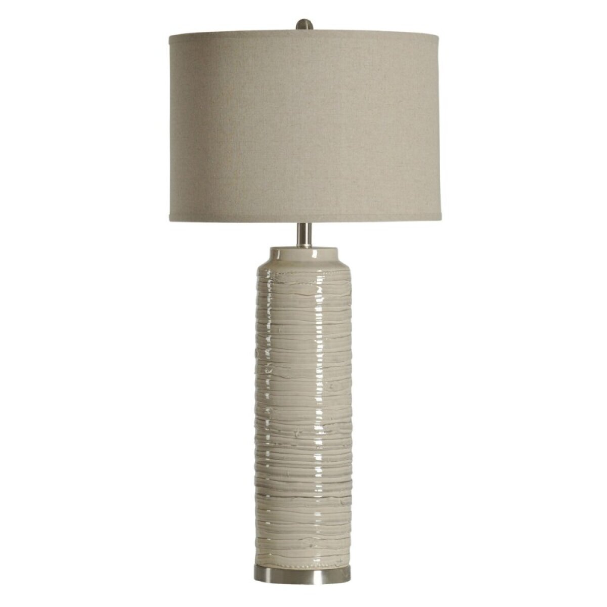 6a36cfbb90a078883e180219073a449c Anastasia Ceramic Tall Table Lamp With Natural Linen Shade - Image 1