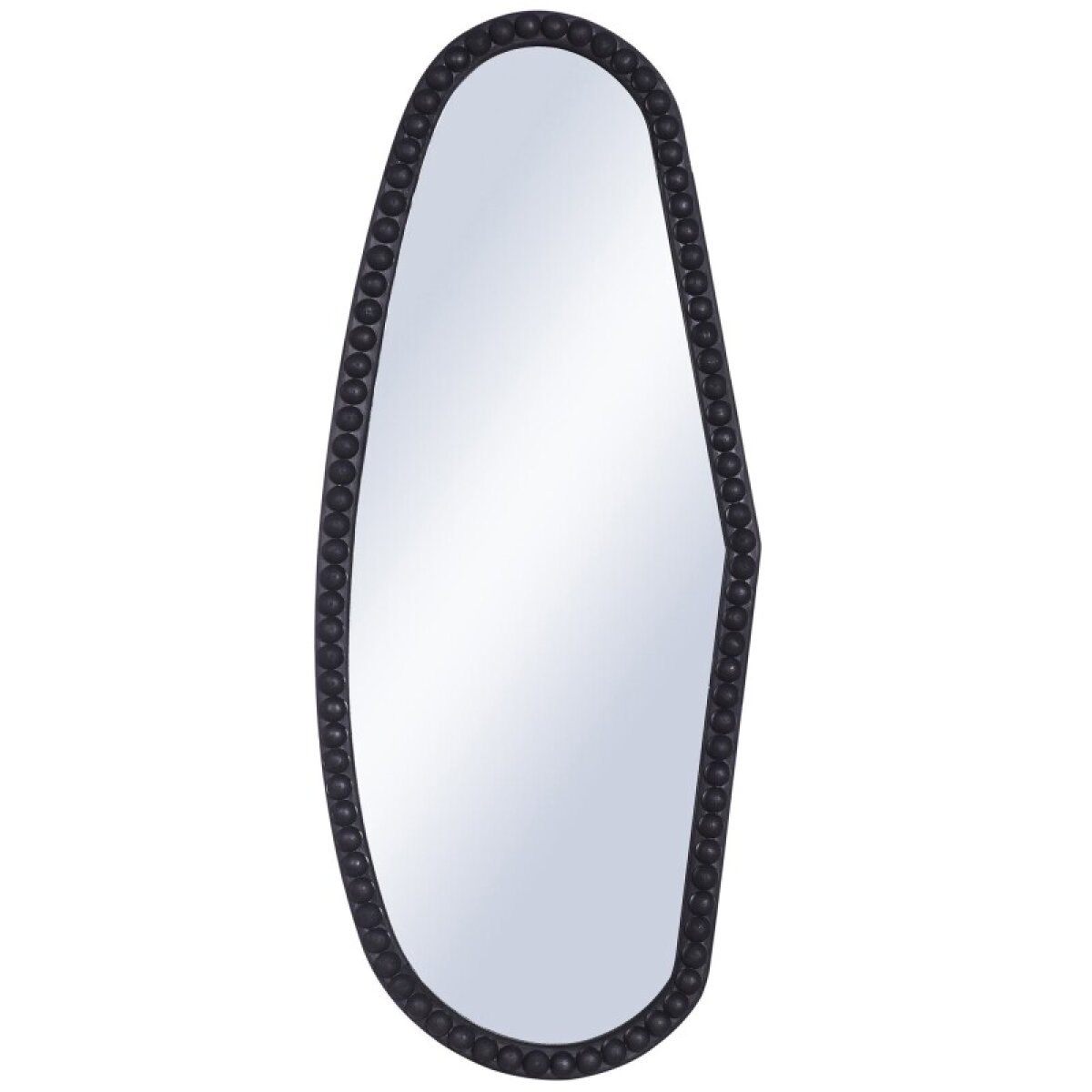 6a4baadce1b37cfb8fcbb3dca5997baa Matte Black Mirror With Organic Shape And Knob Patterned Frame - Image 1