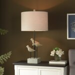 Sandpiper Table Lamp In Chittaway Bay Finish Linen Drum Shade - Image 7
