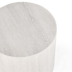 Layne Solid Wood Round End Table - Milk White - Image 3