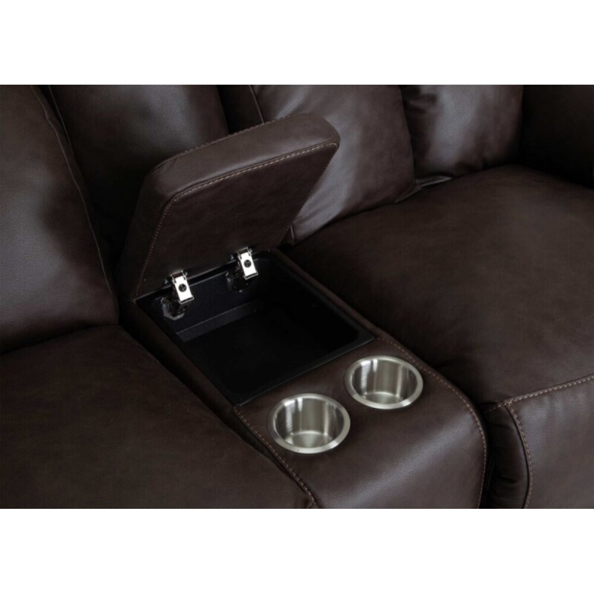 6a7e234f9828de93b0de62e5166d91d6 653 Warner Reclining Console Loveseat 65334 - Image 1