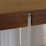 Austin Console Three Tier Table Chestnut Brown Veneer And Acrylic Frame - Image 3