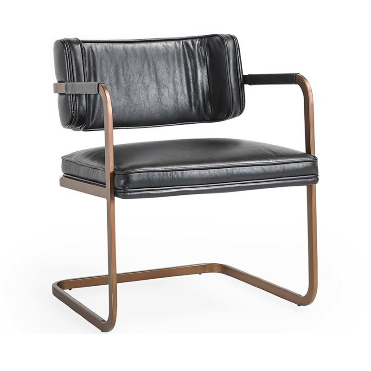 6af8fde6210315c8ca6c2486e5756d38 Fonda Leather Dining Chair - Jet Black - Image 1