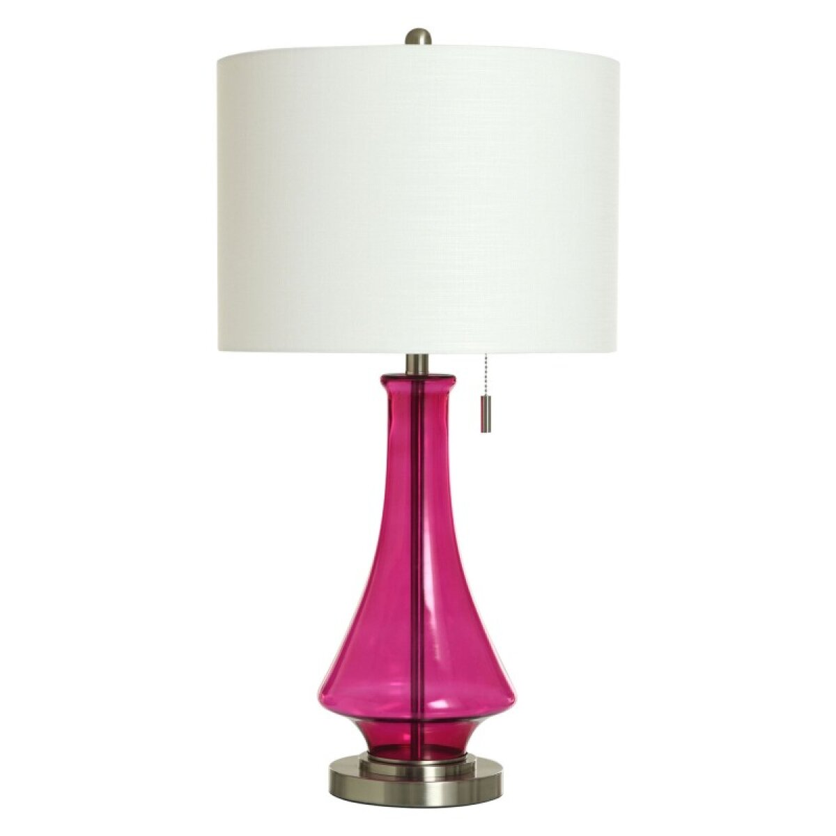 6bcbf650d230a73dfe8725a0601525a8 Austin Allen James Fuchsia Glass Table Lamp 33in - Image 1