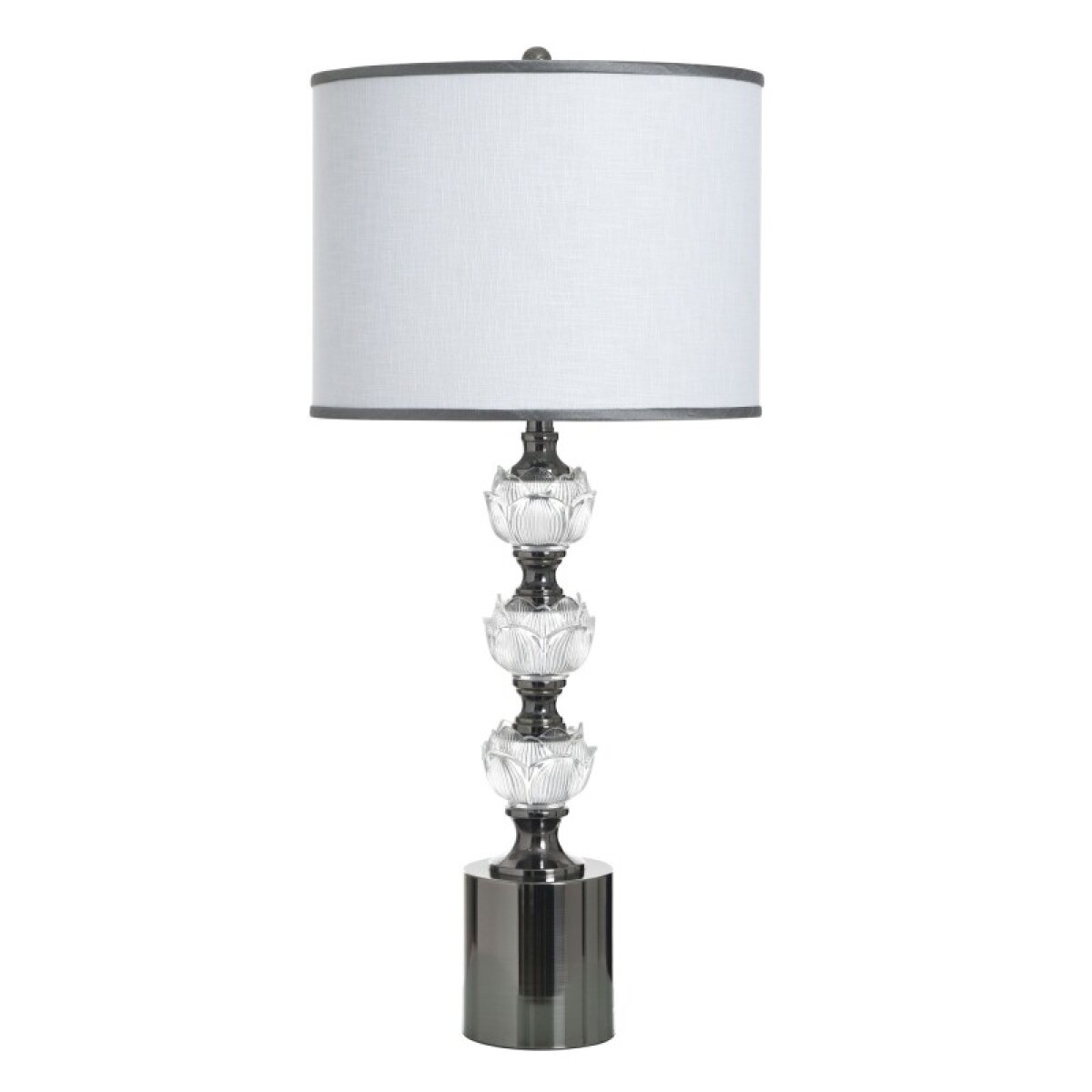 6bd5d6add27b4fe5bc7e57a14fcc744e Hayla Silver Steel & Glass Table Lamp 60 Watts - Image 1