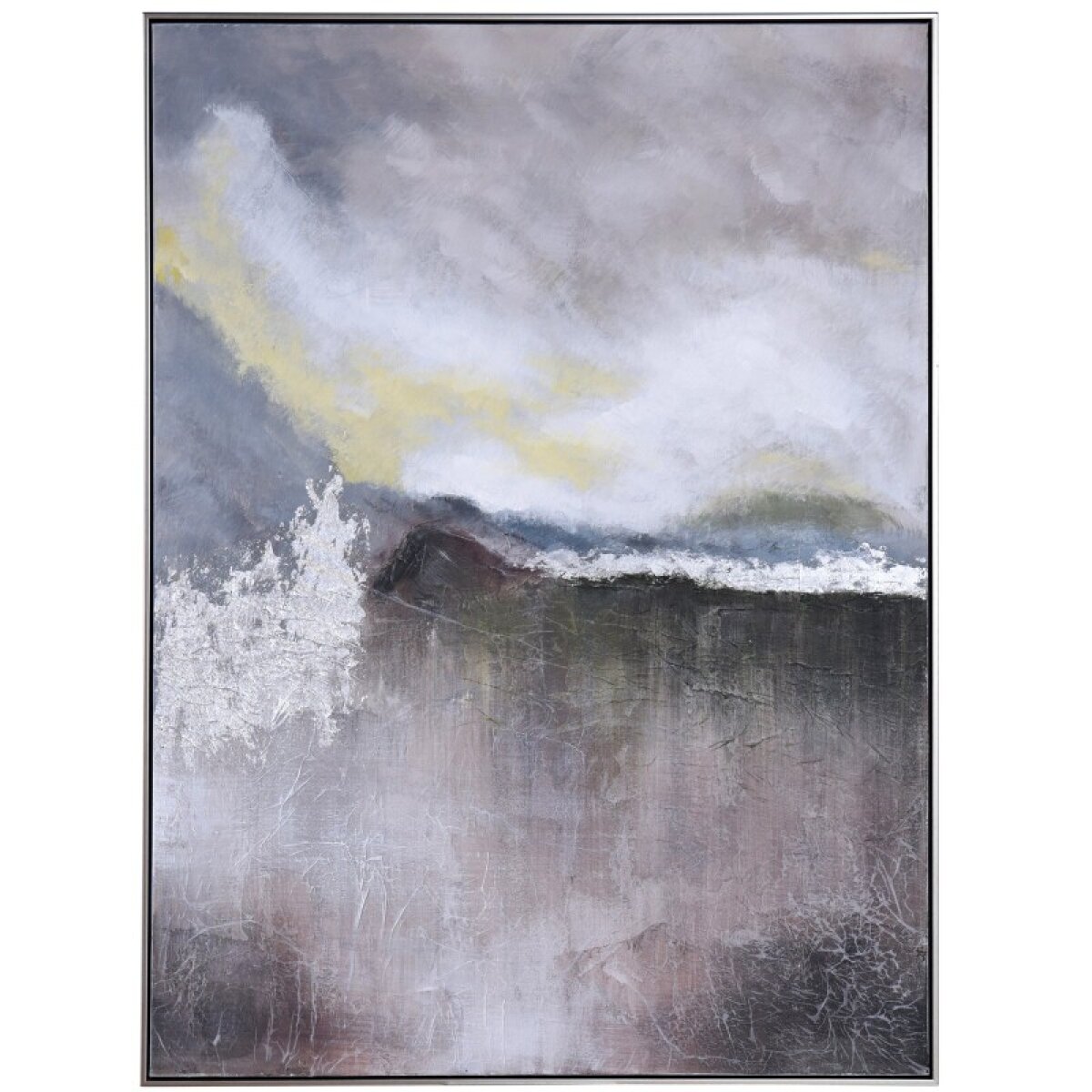 6c37542fe81f1119890abed250fc76fa Broken Horizon Abstract Hand Painted Canvas In Frame - Image 1