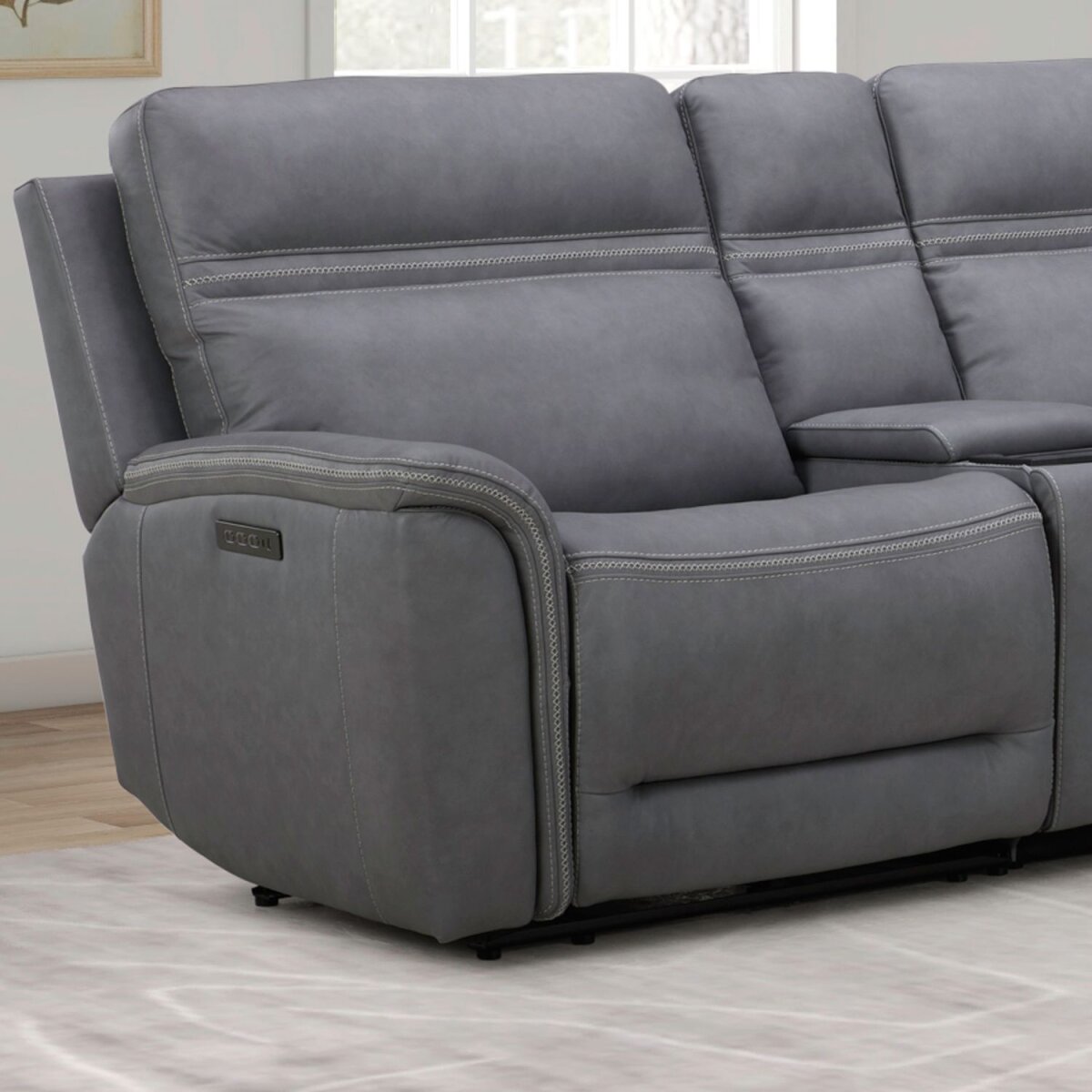 6c4e2c914b0f3f5112f2eee37e7782cf Cooper L Arm Recliner P3 & ZG - Blue Gray - Image 1