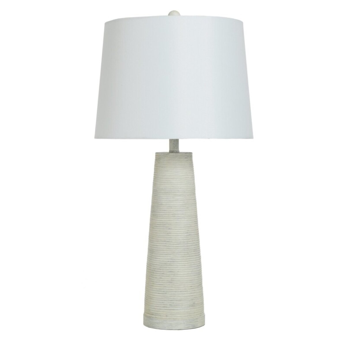 6cd0ee734367702b5fd682714b60c814 White Washed Cone Ribbed Table Lamp Base Design Polyresin 150 Watts - Image 1