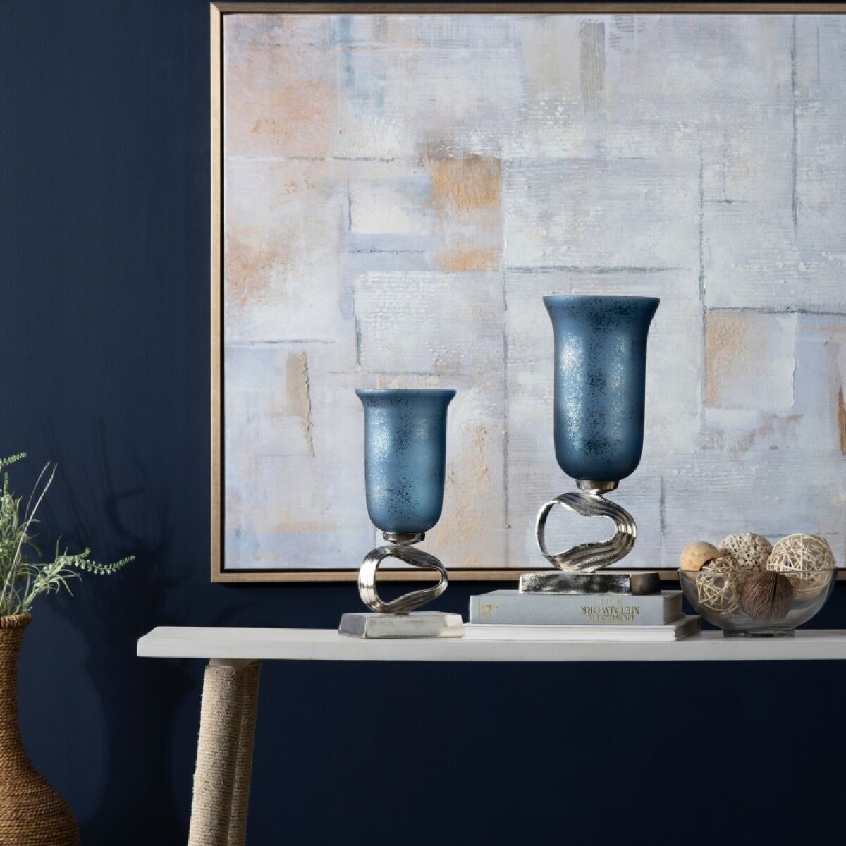 6cee46add1f1f465e59afb6df9099944 Medium Cobalt Free Style Sculpture Vase - Image 1