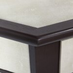Dann Foley Lifestyle Console Table Ivory Faux Shagreen And Black Veneer Finish - Image 5