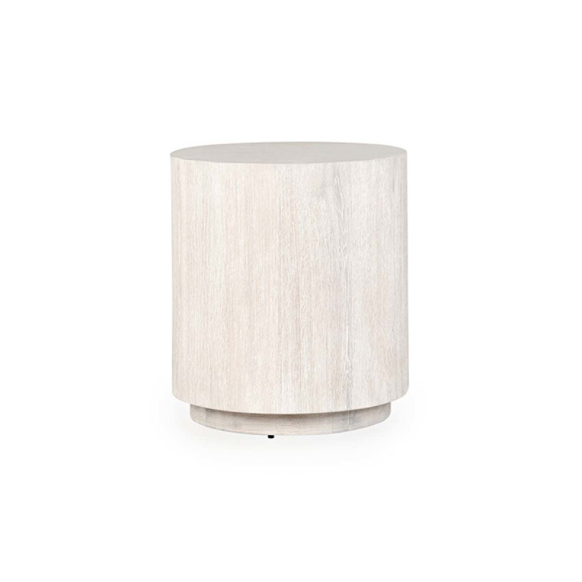 6d2869baee1d076c0e80a266d2034261 Layne Solid Wood Round End Table - Milk White - Image 1
