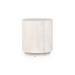 Layne Solid Wood Round End Table - Milk White