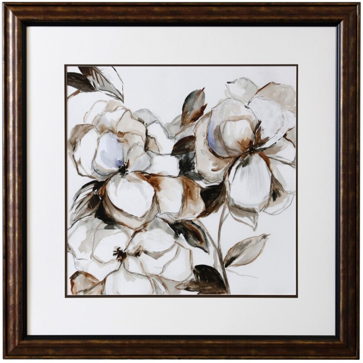 6e3fa9c1ea93e7fb21f144fa10444e35 Sketch Florals I Framed Print Under Glass - Image 1