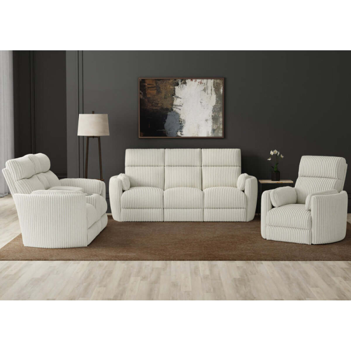 6e884bfb334497cff84e74037281c046 Radius - Mega Ivory Power Sofa Group - Image 1