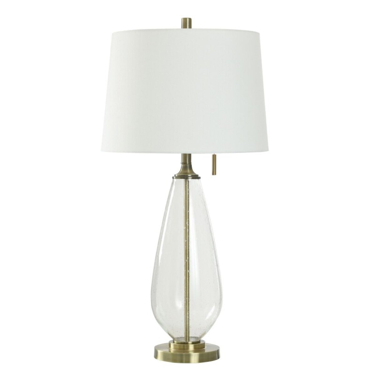 6eb1cb5fdda1fdb939e0d86266fe8884 Clear Seeded Metal & Glass Table Lamp 33in 100 Watts - Image 1