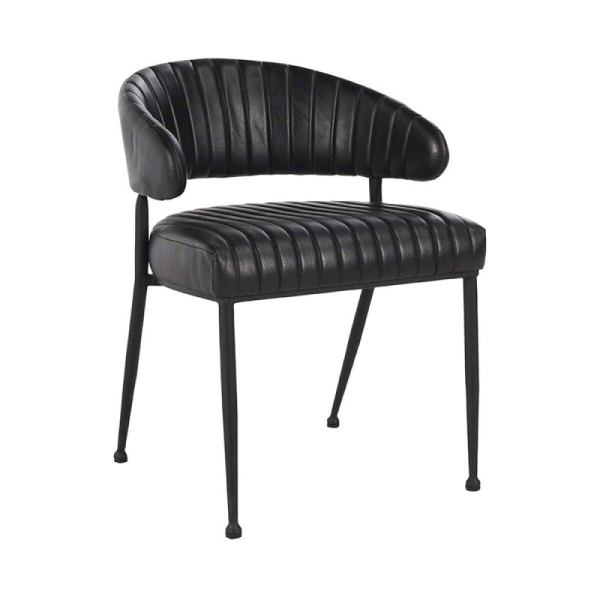 6eb26bb14e73f277c03c09be5fd71199 Umbria Leather Dining Chair - Midnight Raven - Image 1