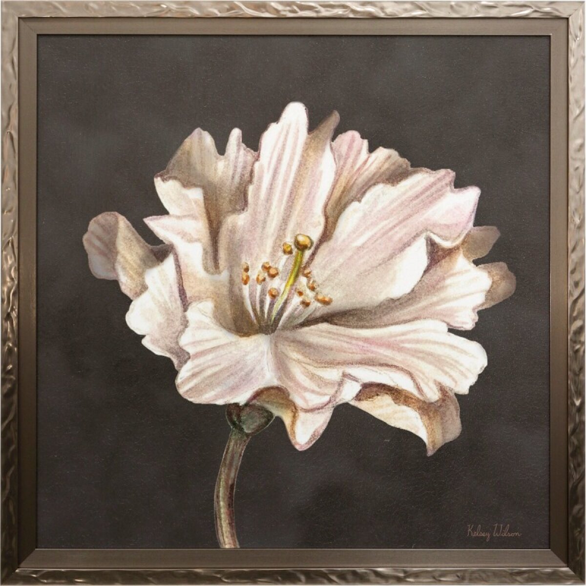 6ebb64b5775cf9ab009165a3fc05c510 Cream Willow Blossom Ii Textured Framed Floral Print - Image 1