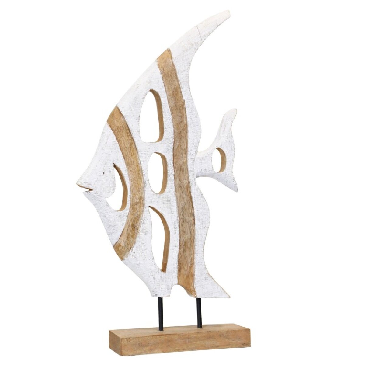 6ec69b7154e2684949533a8adccb03b5 Natural Wood Angel Fish On Stand Brushed White - Image 1