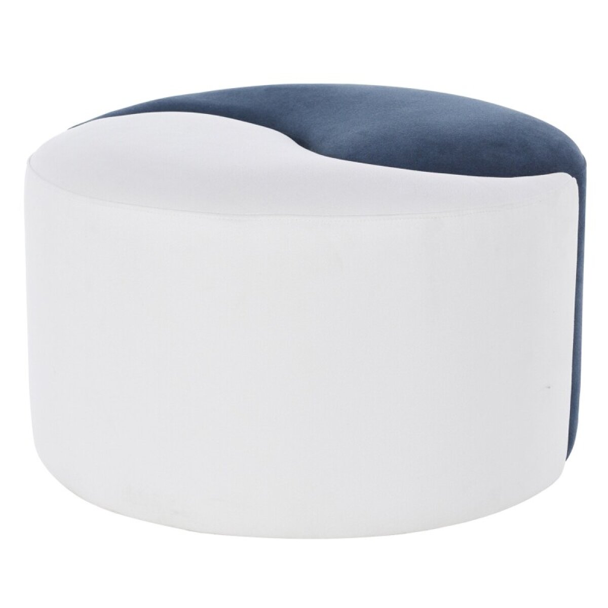 6f2d36934c53983476f42369dfdb550b Dann Foley Lifestyle Pouf Ottoman Yin Yang Functional Two Piece In White And Navy Velvet Fabric - Image 1