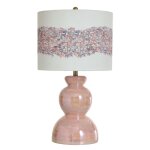Norman Wyatt Home Summer School Pearlescent Pink Ceramic Table Lamp 28in