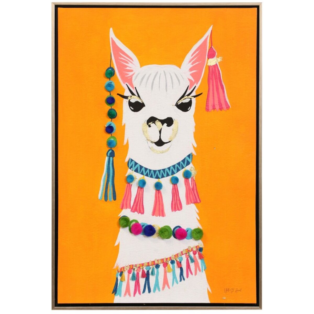 6f62276582aa58a2605192fbc99378bd Festive Llama Framed Canvas - Image 1