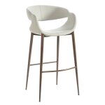Light Gray Vintage Faux Leather Bar Stool