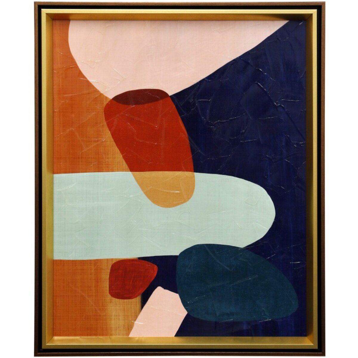 6ff7b3f1a9f41f1e5230718e1bf468a3 Stacking Pebbles I Textured Framed Print - Image 1