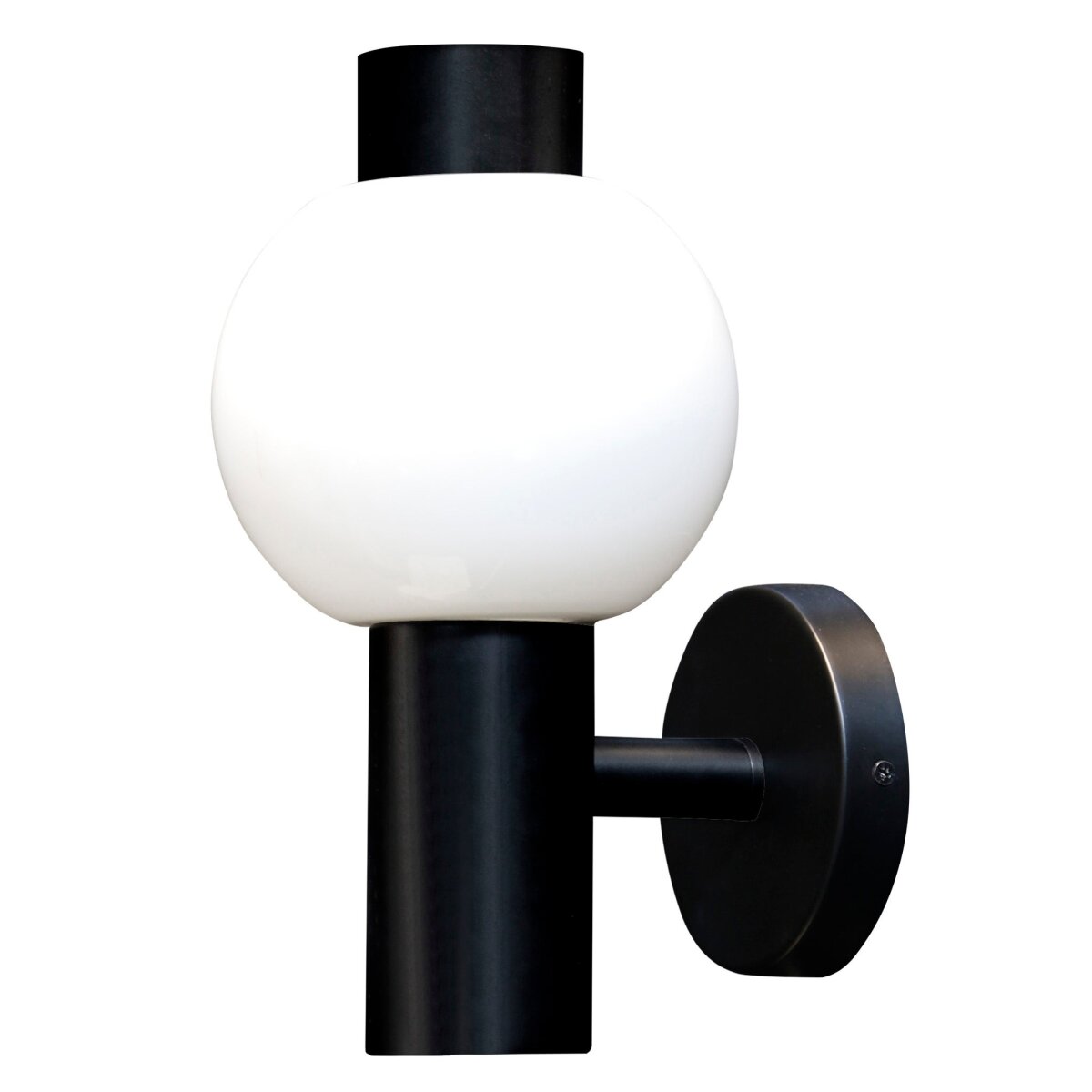702c600bde754a5d3a1f4c88ff5956c1 Allard Sconce | Matte Black Finish On Wood Body With Milk Glass Globe - Image 1