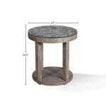 Crossings Serengeti Round End Table With Glass Top - Image 8