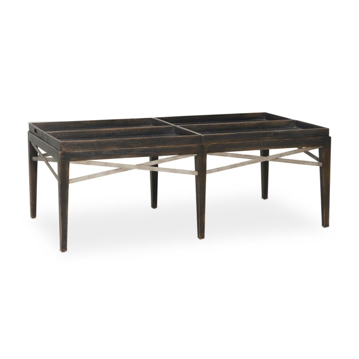 70ae4e01b4aa35d44afb4de496375aef Woodridge Cavern Black Rectangular Cocktail Table - Image 1