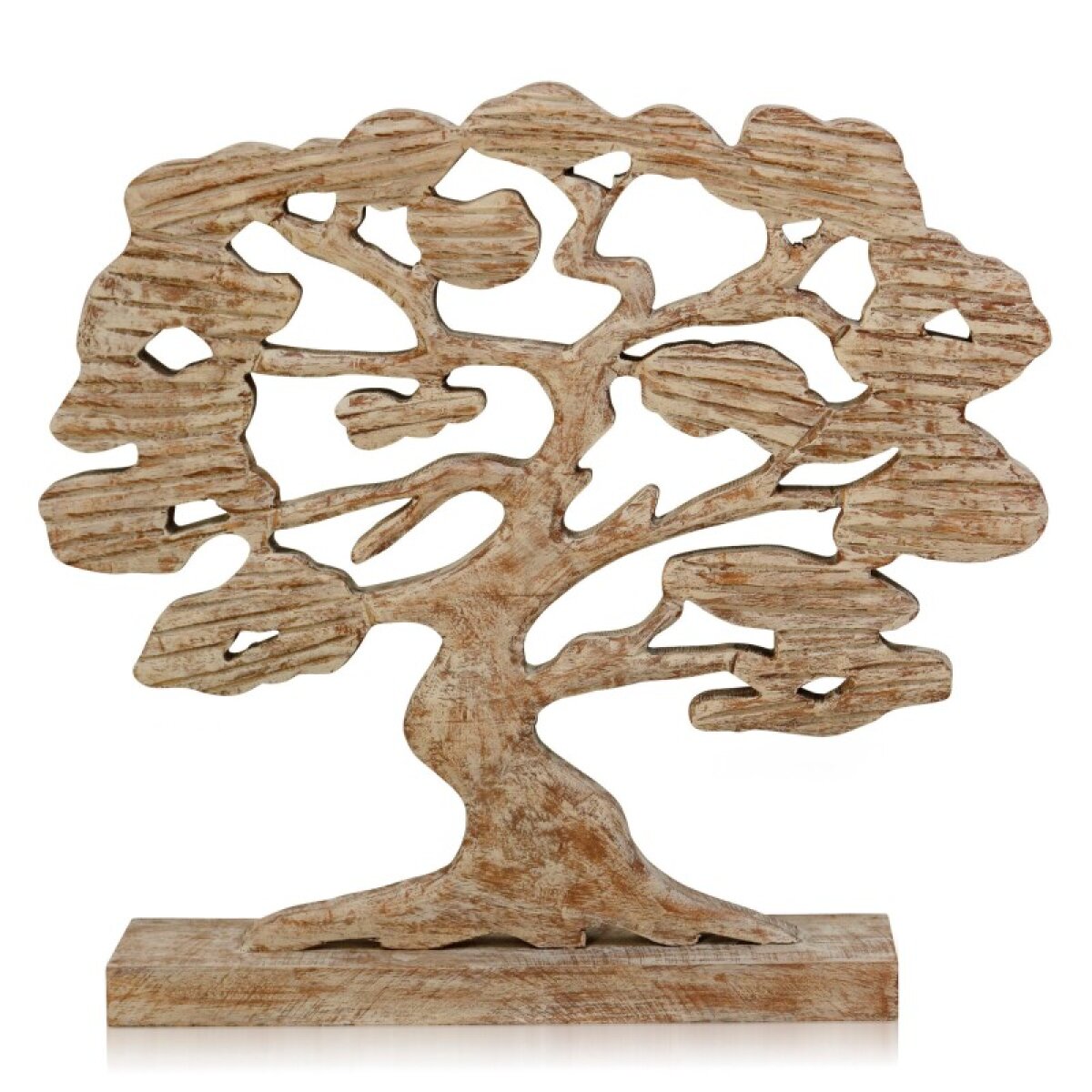 70b68db96b668e28c7631567def19515 Vintage Tree Of Life Natural Wood Carved Table Top Sculpture - Image 1