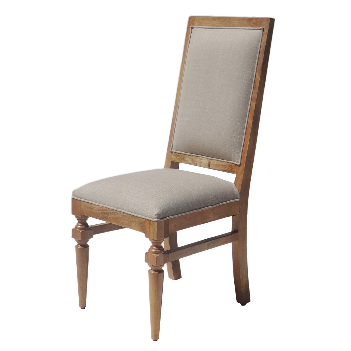 70d6025e9c688491d6a4a604fea7fbb3 Winston Dining Chair | Natural Finish On Mango Wood With Linen Upholstery - Image 1