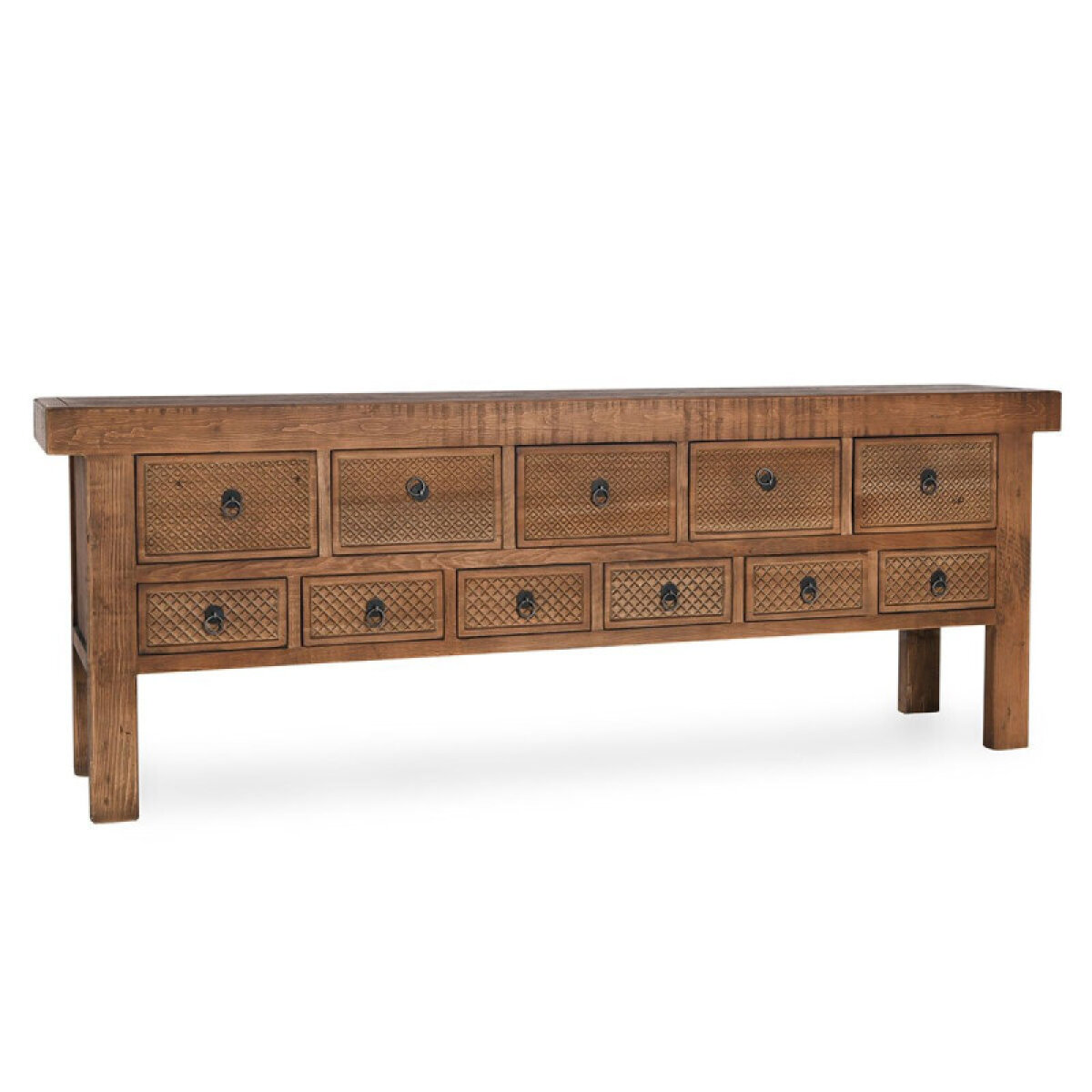 71995ef86a18cfdc53e654b1e0c2fb7a Lahey Solid Wood 11dwr Rectangle Console Table - Mission Brown - Image 1