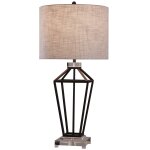 Windsor Table Lamp | Painted Black Finish On Metal Body With Crystal Top And Base | Hardback Shade - Image 2