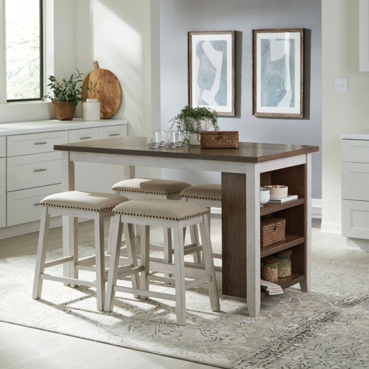 730f4b50f05a2d1be36d97062b39b925 Brook Creek 5 Piece Counter Set- Two Tone - Image 1