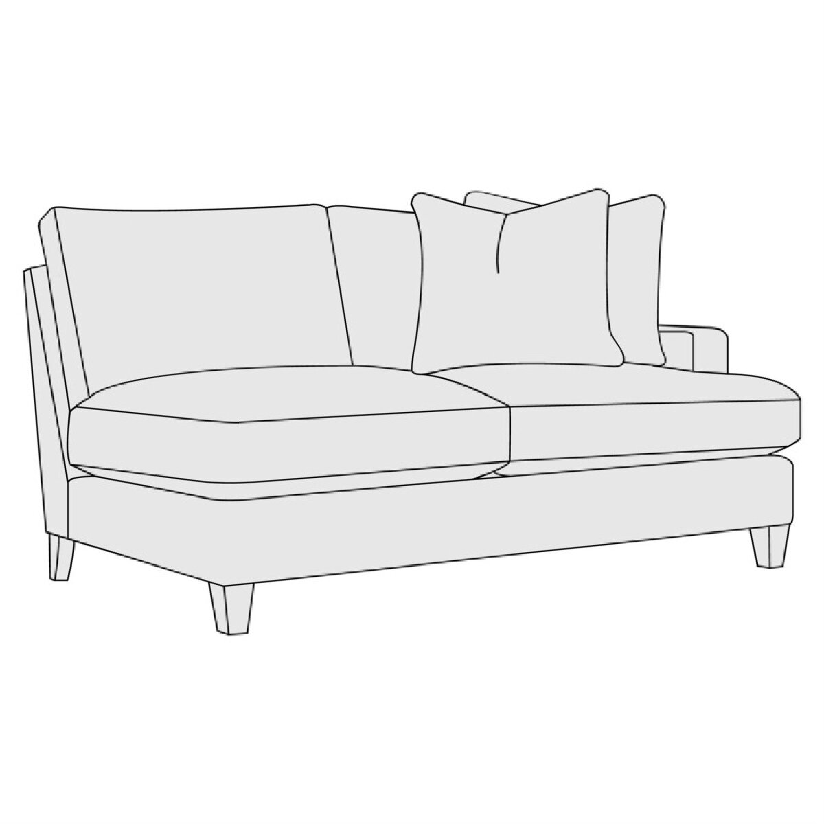 7381730e31eebbe77c2d8cfda7b242ac Mila Fabric Right Arm Loveseat - Image 1