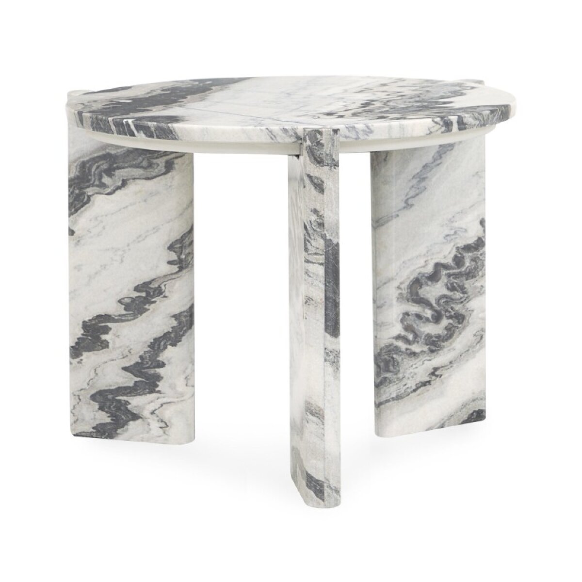 73b6df1d5d4901360c3037fbc57e6eaf Zora Marble Round End Table - Charcoal Gray - Image 1