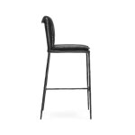 Mayer Leather Bar Stool - Jet Black - Image 4