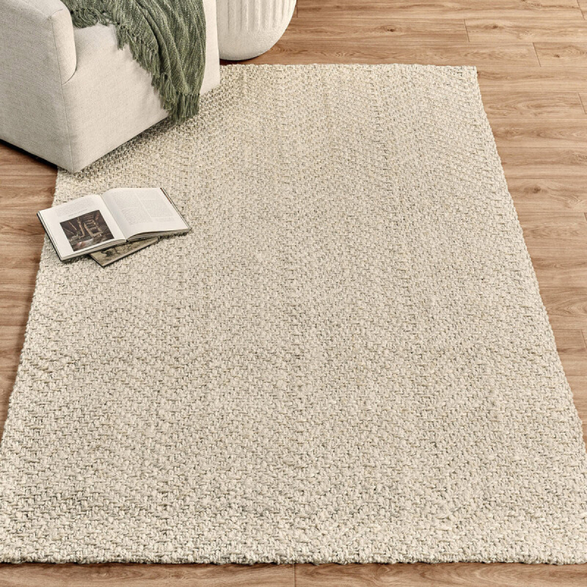 749417c20b7e0bd64d67785f516ef9d0 Herringbone Rug - Ivory - Image 1