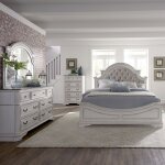 Magnolia Manor King Uph Bed, Dresser & Mirror, Chest
