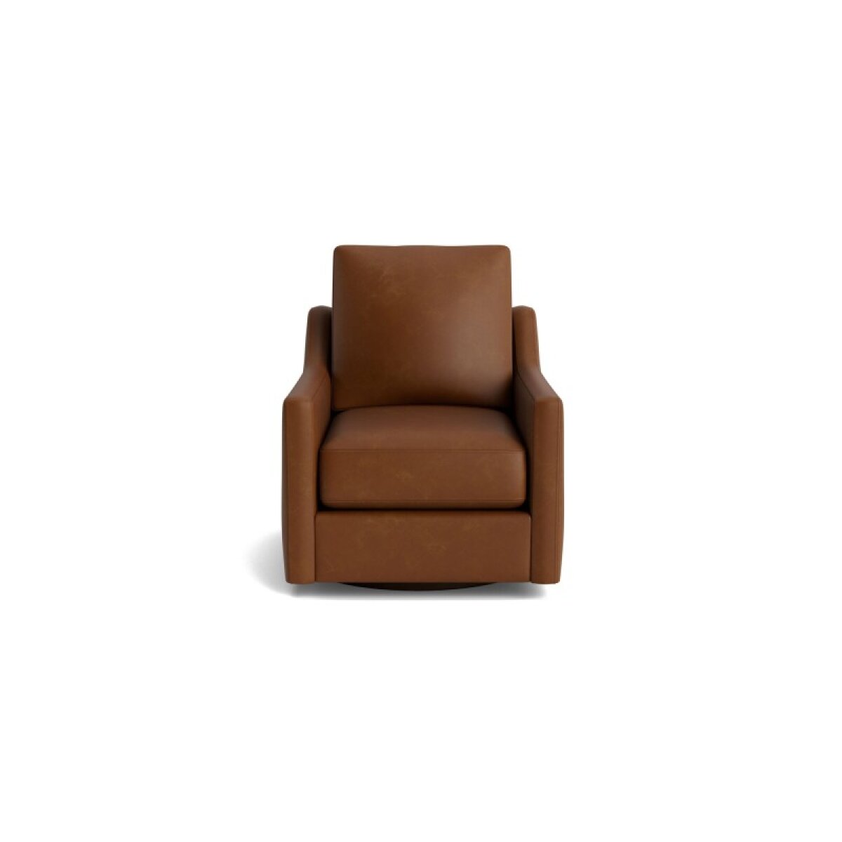 7590e41858925fbbadf992652d6a555d True Custom™ True Custom® Leather Slope Arm Swivel Chair - Image 1