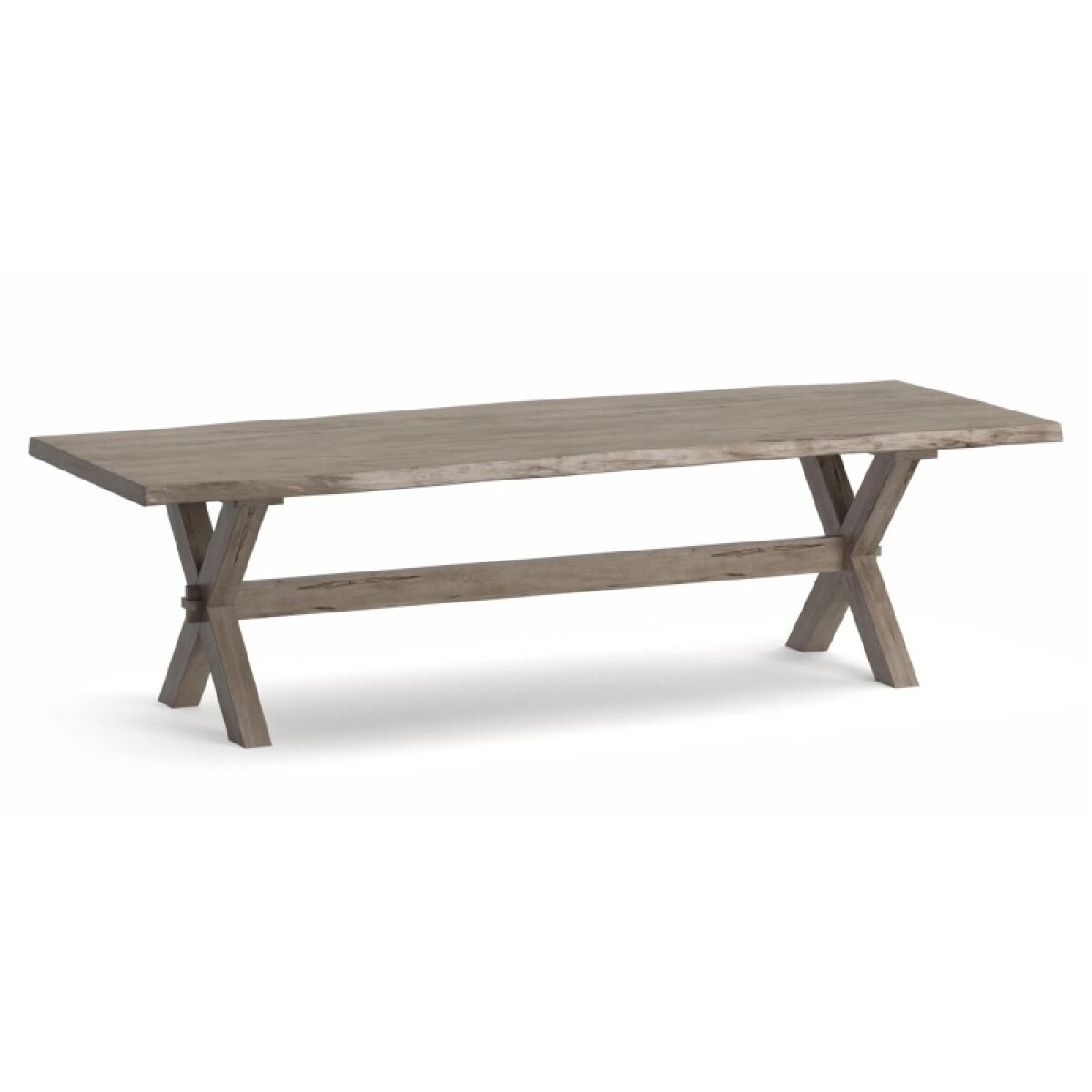 7614209d2db42aa84af095412e365bf4 Crossbuck Live Edge Rectangle Dining Table - Image 1